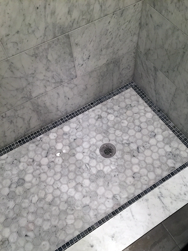 Marble tile floor shower Marble tile floor shower