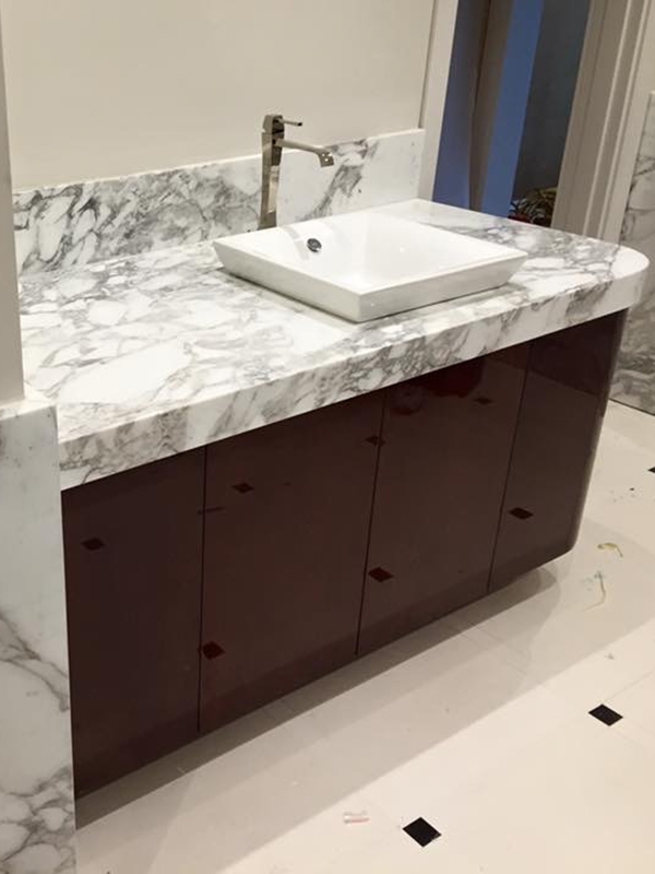 Marble vanity top with vessel sink Marble vanity top with vessel sink